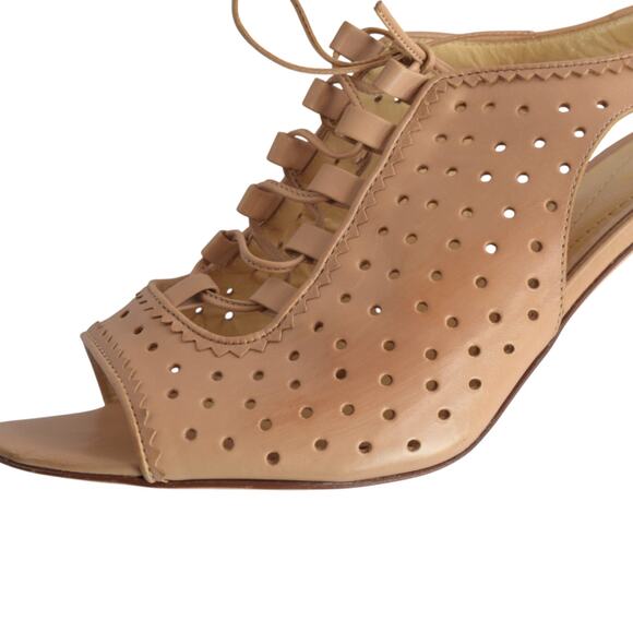 Kate Spade Nude Leather Heels 8.5 | Made in Italy Slingback Pumps - Picture 4 of 8